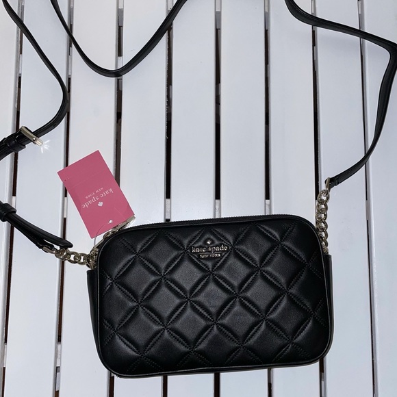 NWT Kate Spade New York Natalia Quilted Smooth Leather Double zip Crossbody